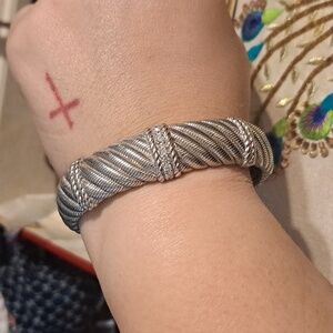 Vintage Judith Ripka hinged bangle